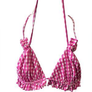 Bikini Top in Orchid Gingham CAROLINE CONSTAS, Small